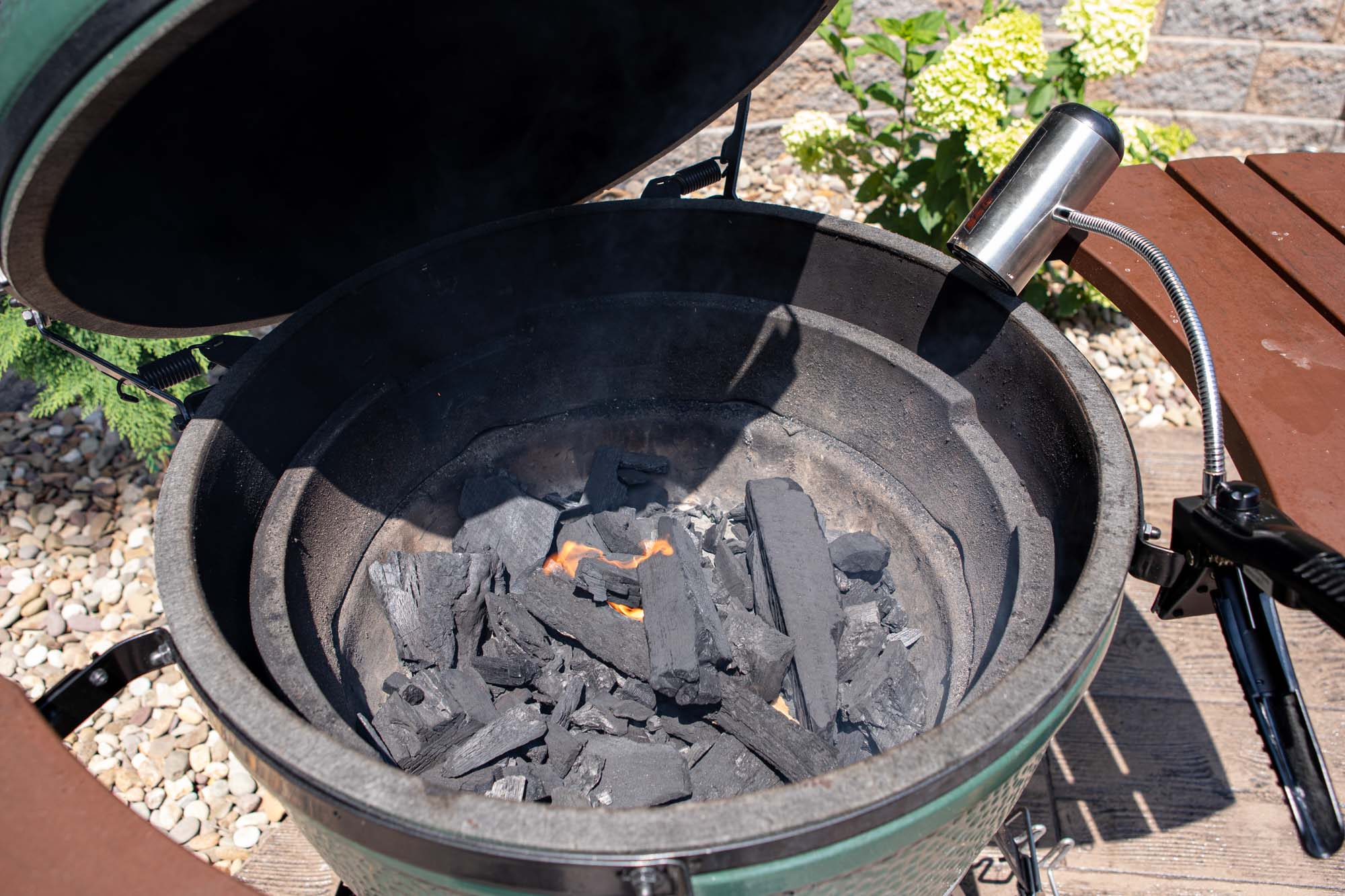 Shrimp and Parmesan Steak on the Big Green Egg