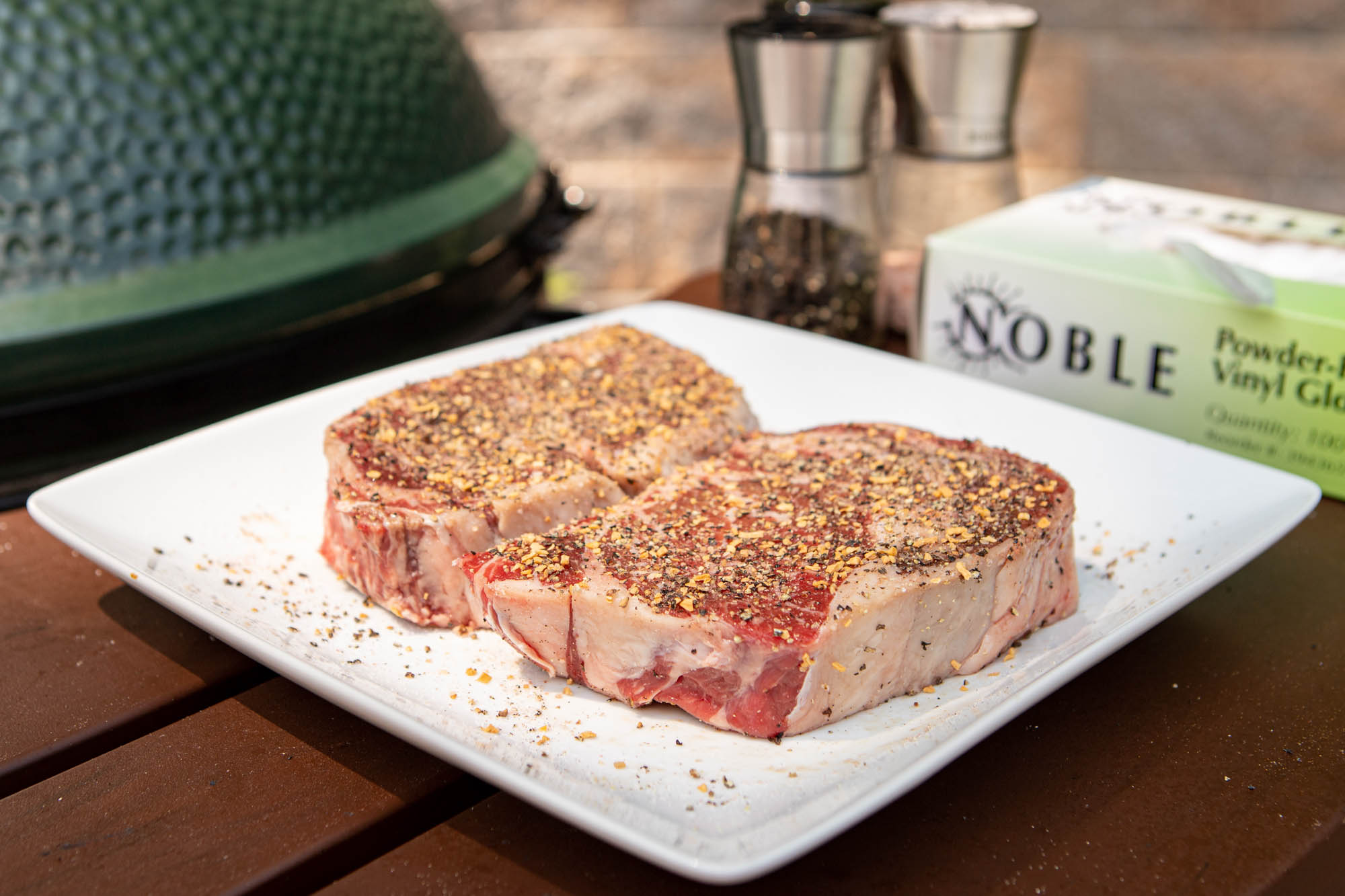 Shrimp and Parmesan Steak on the Big Green Egg