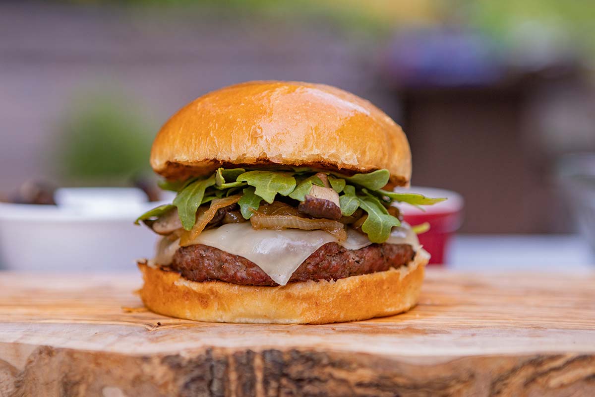 Swiss Onion Mushroom Burger