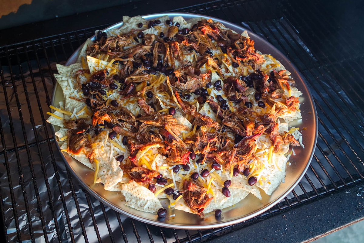 Pulled Pork Nachos on the Green Mountain Pellet Grill