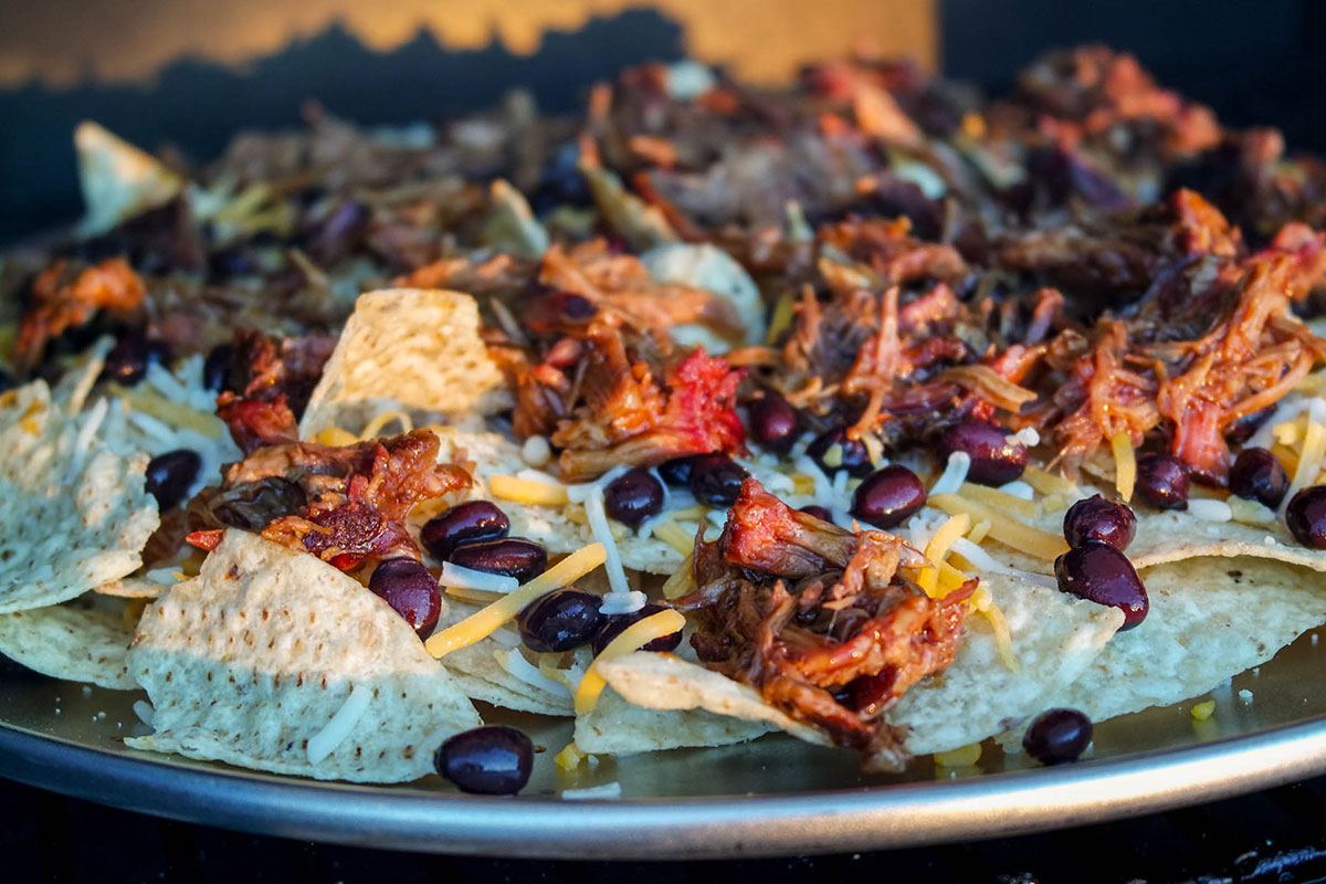 Pulled Pork Nachos on the Green Mountain Pellet Grill