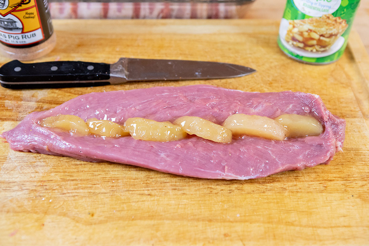 Bacon-Wrapped Apple-Stuffed Tenderloin on the Big Green Egg