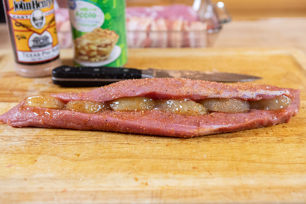 Bacon-Wrapped Apple-Stuffed Tenderloin on the Big Green Egg