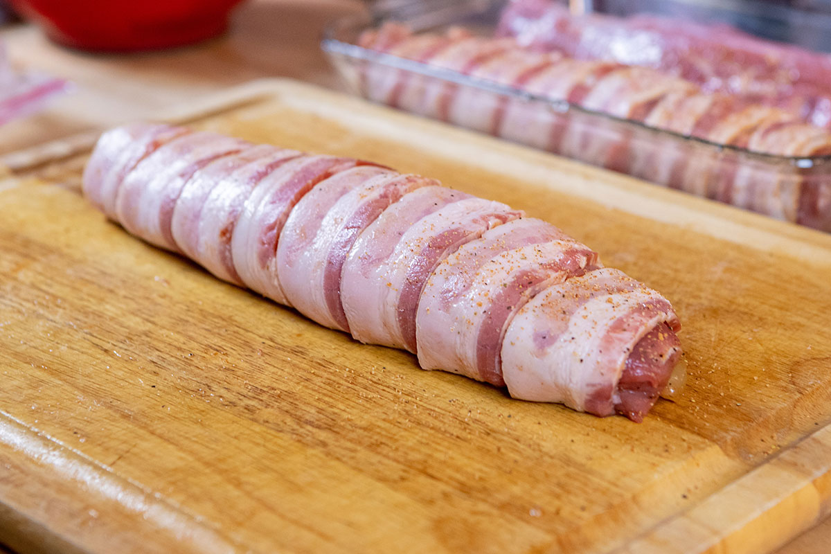 Bacon-Wrapped Apple-Stuffed Tenderloin on the Big Green Egg