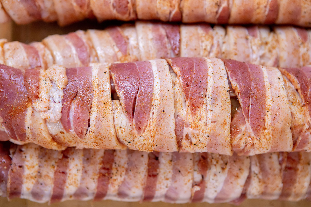 Bacon-Wrapped Apple-Stuffed Tenderloin on the Big Green Egg