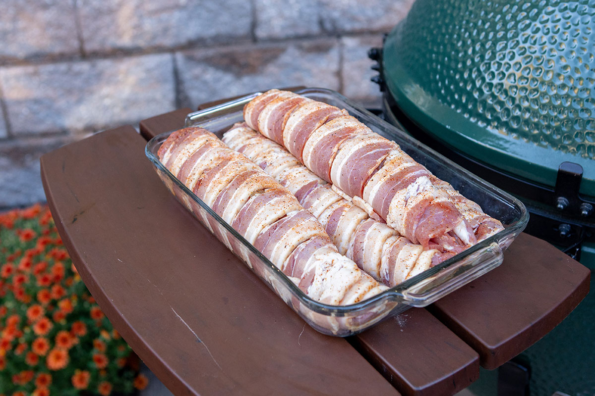 Bacon-Wrapped Apple-Stuffed Tenderloin on the Big Green Egg