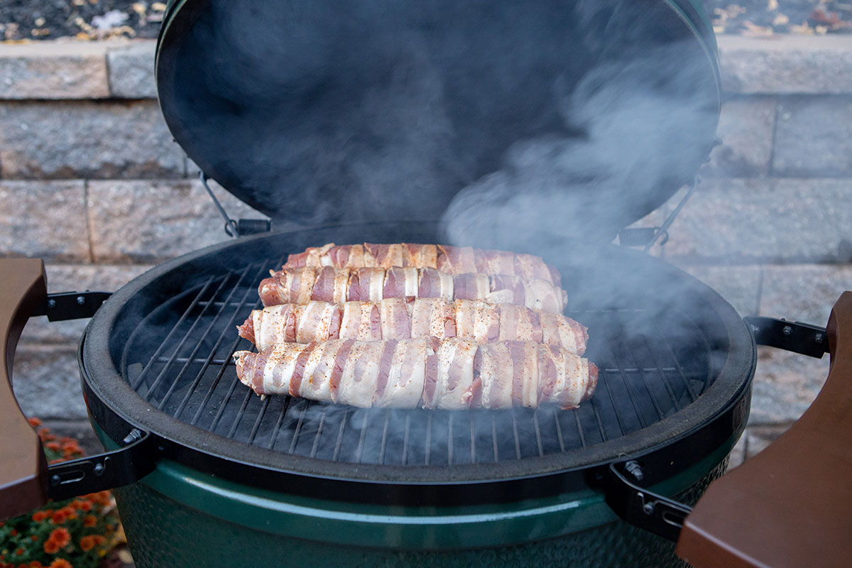 Bacon-Wrapped Apple-Stuffed Tenderloin on the Big Green Egg