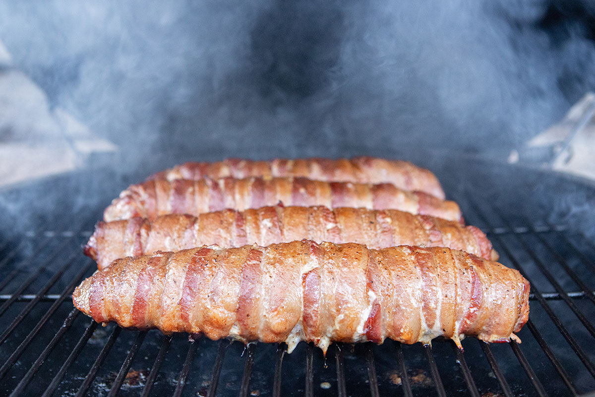 Bacon-Wrapped Apple-Stuffed Tenderloin on the Big Green Egg