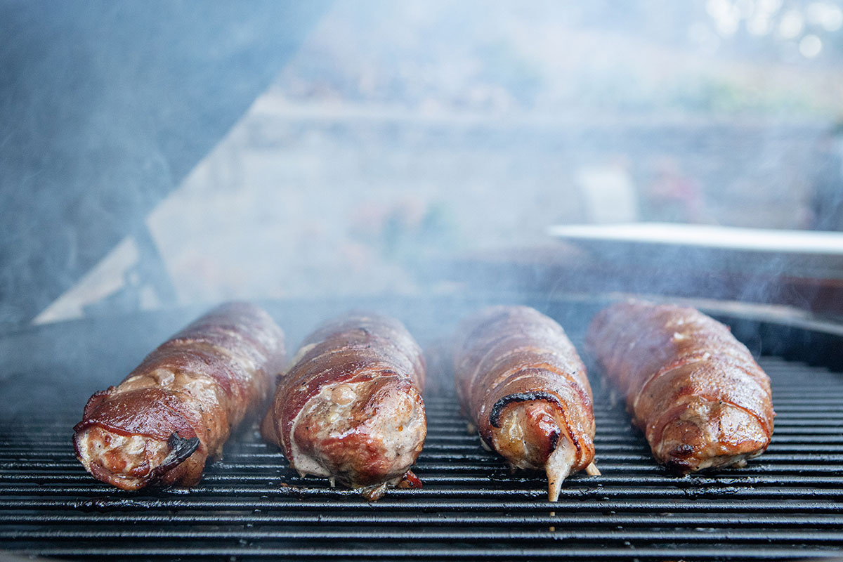 Bacon-Wrapped Apple-Stuffed Tenderloin on the Big Green Egg