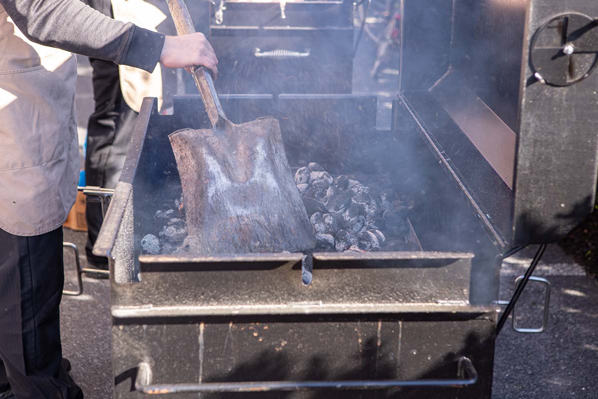 2021 Open House - Charcoal on BBQ42 Smoker