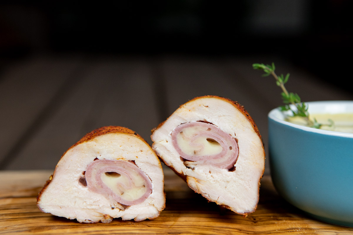 Chicken Cordon Bleu on the Big Green Egg