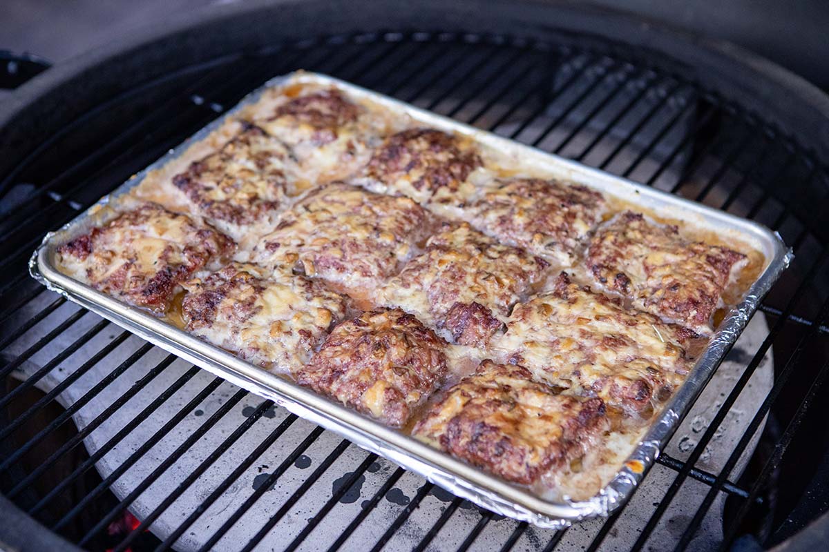 Grilled Poor Man’s (Salisbury) Steak on the Big Green Egg