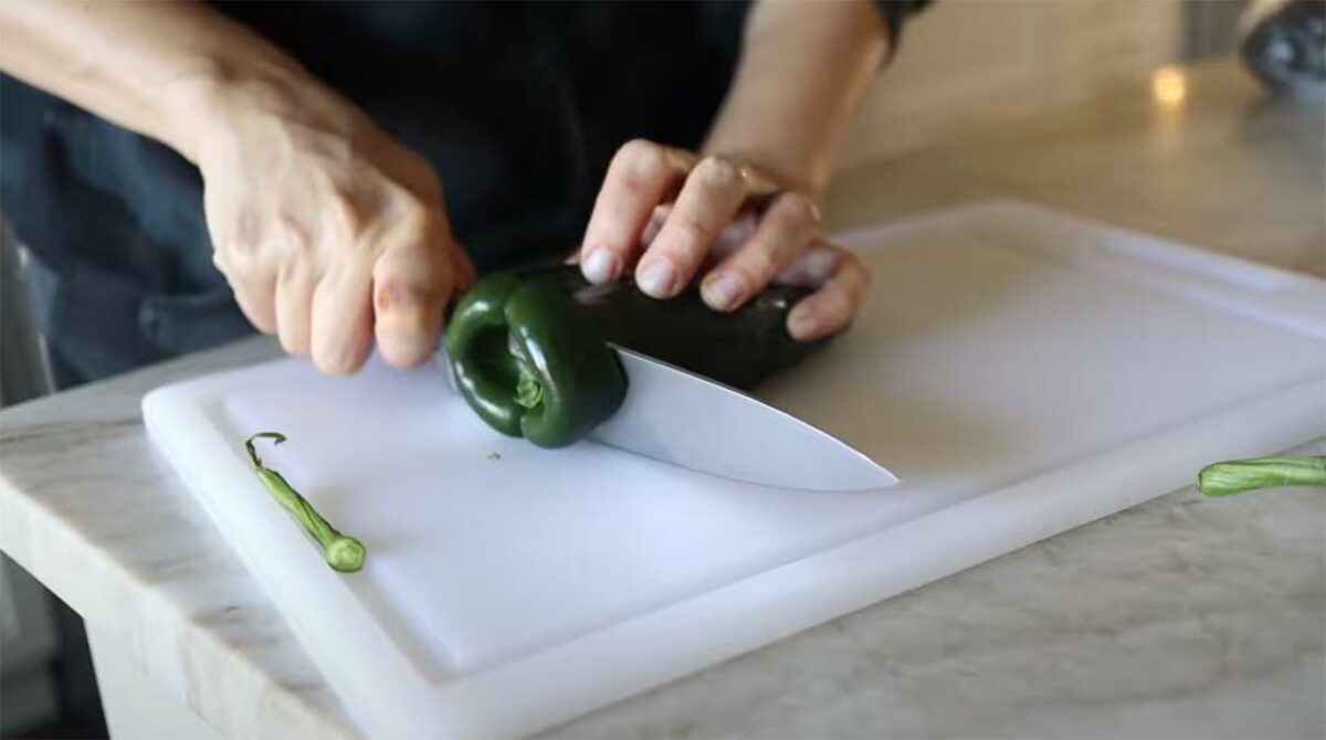 Slicing Poblano Pepper