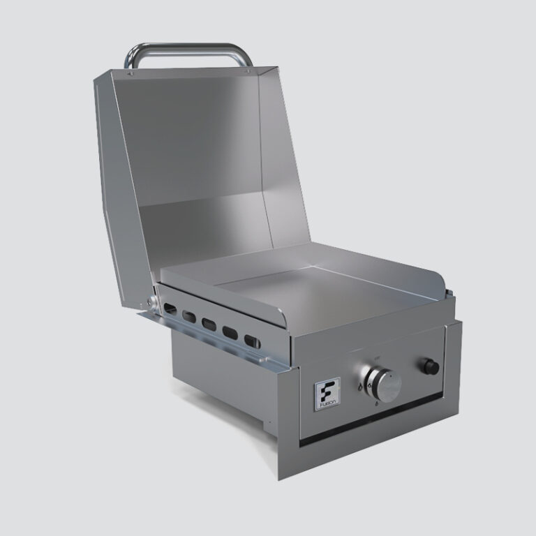 Fusion GFE40 Single-Burner Gas Griddle With Stainless Steel Lid on Insulating Liner