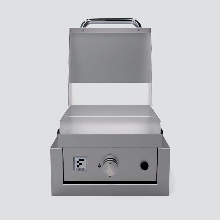 Fusion GFE40 Single-Burner Gas Griddle With Stainless Steel Lid on Insulating Liner