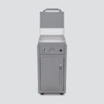 Fusion GFE40 Single-Burner Gas Griddle With Stainless Steel Lid on a Portable Cart