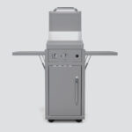 Fusion GFE40 Single-Burner Gas Griddle With Stainless Steel Lid on a Portable Cart