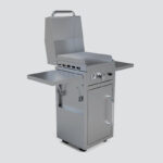 Fusion GFE40 Single-Burner Gas Griddle With Stainless Steel Lid on a Portable Cart