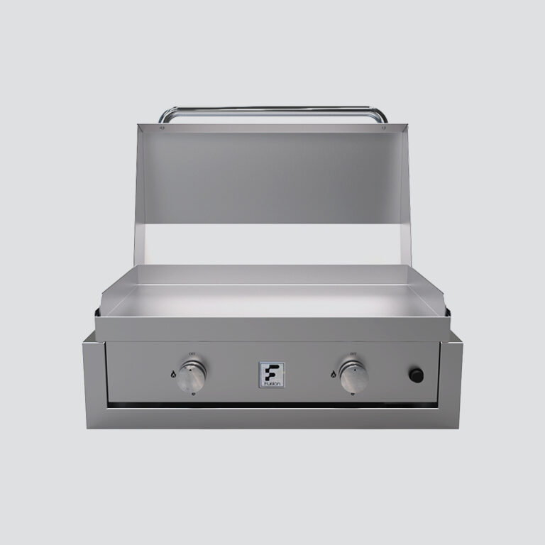 Fusion GFE75 Double-Burner Gas Griddle With Stainless Steel Lid on Insulating Liner