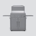 Fusion GFE75 Double-Burner Gas Griddle With Stainless Steel Lid and Trim Kit on a Portable Cart