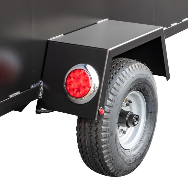 Wheel and Fender on BBQ144 Chicken Cooker Trailer