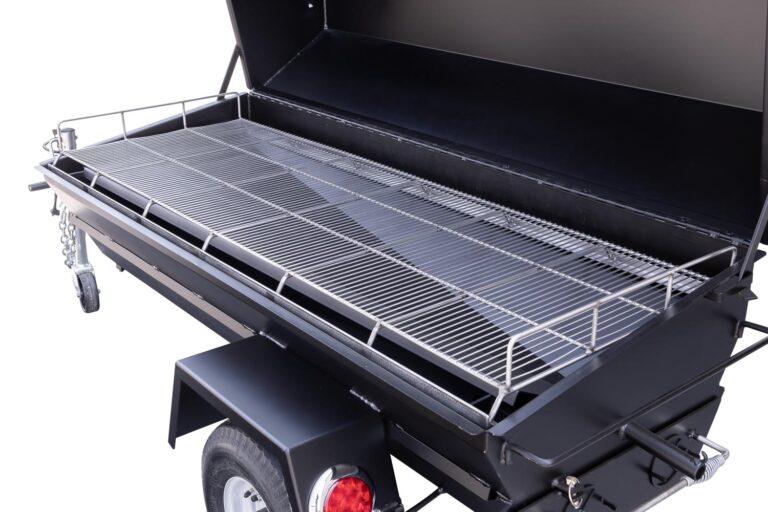 Stainless Steel Grate in PR72T Pig Roaster Trailer With Optional Charcoal Pullout