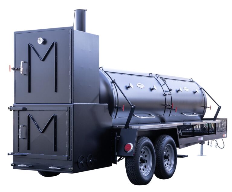 Meadow Creek TS1000 Tank Smoker With Optional Stainless Steel Exterior Shelves and Probe Ports