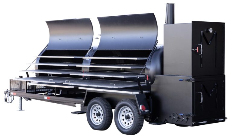 Meadow Creek TS1000 Tank Smoker With Optional Stainless Steel Exterior Shelves and Probe Ports