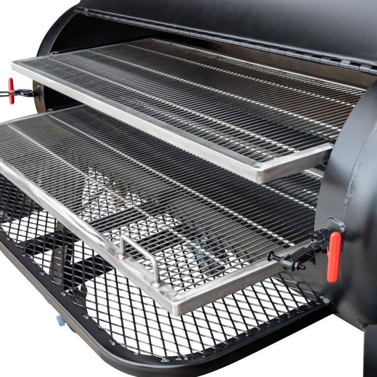 Sliding Stainless Steel Grates in TS120P Tank Smoker