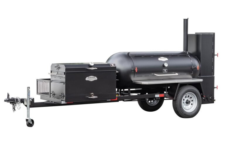 Meadow Creek TS250 Tank Smoker With Optional BBQ42 With Charcoal Pullout and Stainless Steel Exterior Shelves