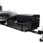 Meadow Creek TS250 Tank Smoker With Optional BBQ42 With Charcoal Pullout and Stainless Steel Exterior Shelves