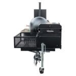 Meadow Creek TS250 Tank Smoker With Optional BBQ42 With Charcoal Pullout and Stainless Steel Exterior Shelves