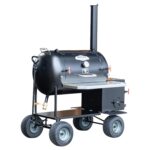 Meadow Creek TS70P Tank Smoker With Optional Wagon Chassis, Stainless Steel Exterior Shelf, and Probe Ports