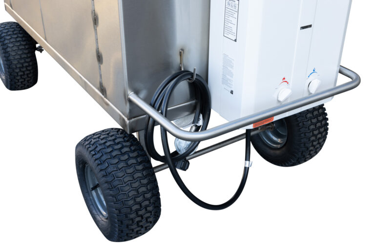Optional Wagon Chassis on Meadow Creek 3-Bowl Cleanup Sink