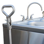 Handle and Hitch on Meadow Creek 3-Bowl Cleanup Sink with Option