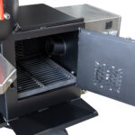 Meadow Creek TS120P Tank Smoker With Optional Gas Assist, Wagon Chassis, and Stainless Steel Shelf