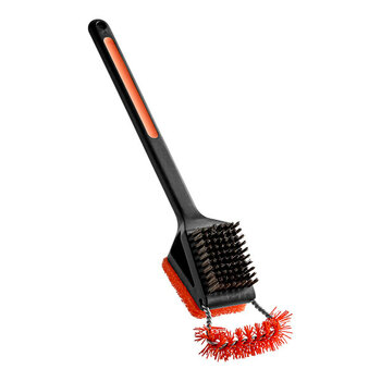 Mr. Bar-B-Q CSA Triple-Action Grill Brush with Soft Grip Handle